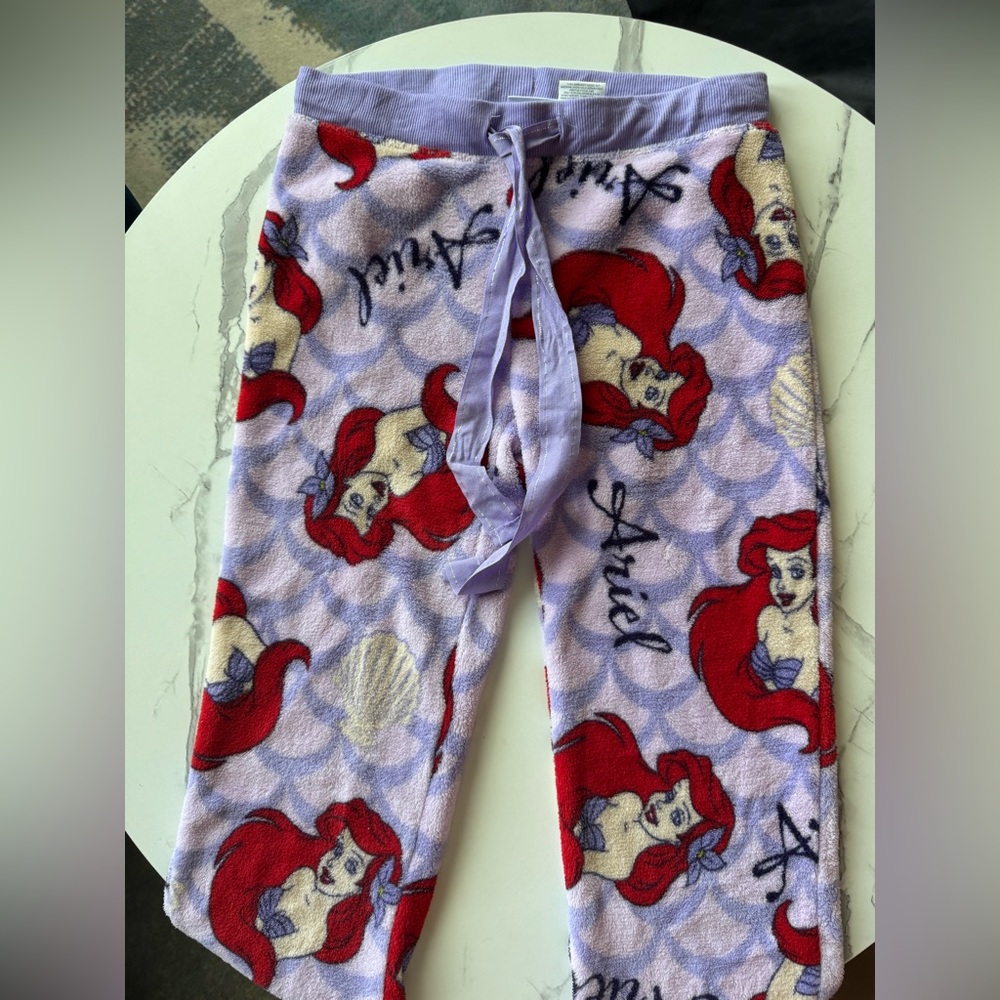 Disney Little Mermaid Adult Small (32’ inseam) Pajama Pants - Purple& Red NWOT